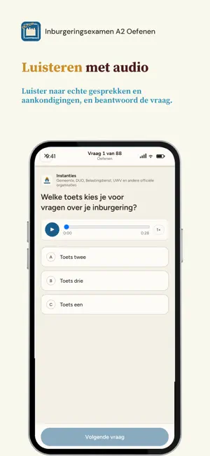 Inburgeringsexamen A2 Oefenen screenshot 2