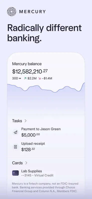 Mercury | Bank Differently screenshot 1 of 10