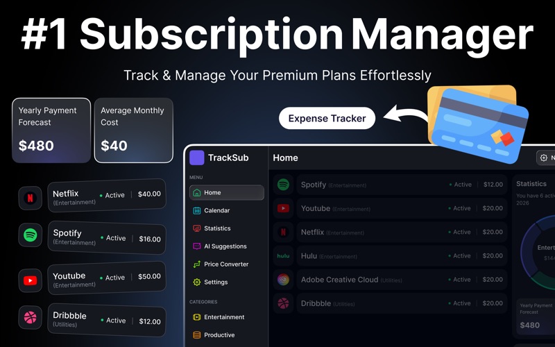 Subscription & Expense Manager iPhone screenshot