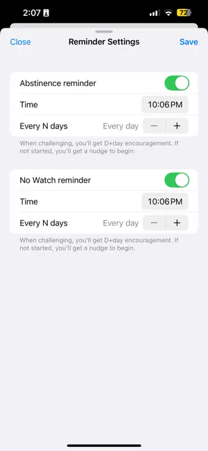 Abstinence Tracker: Habit Log screenshot 2