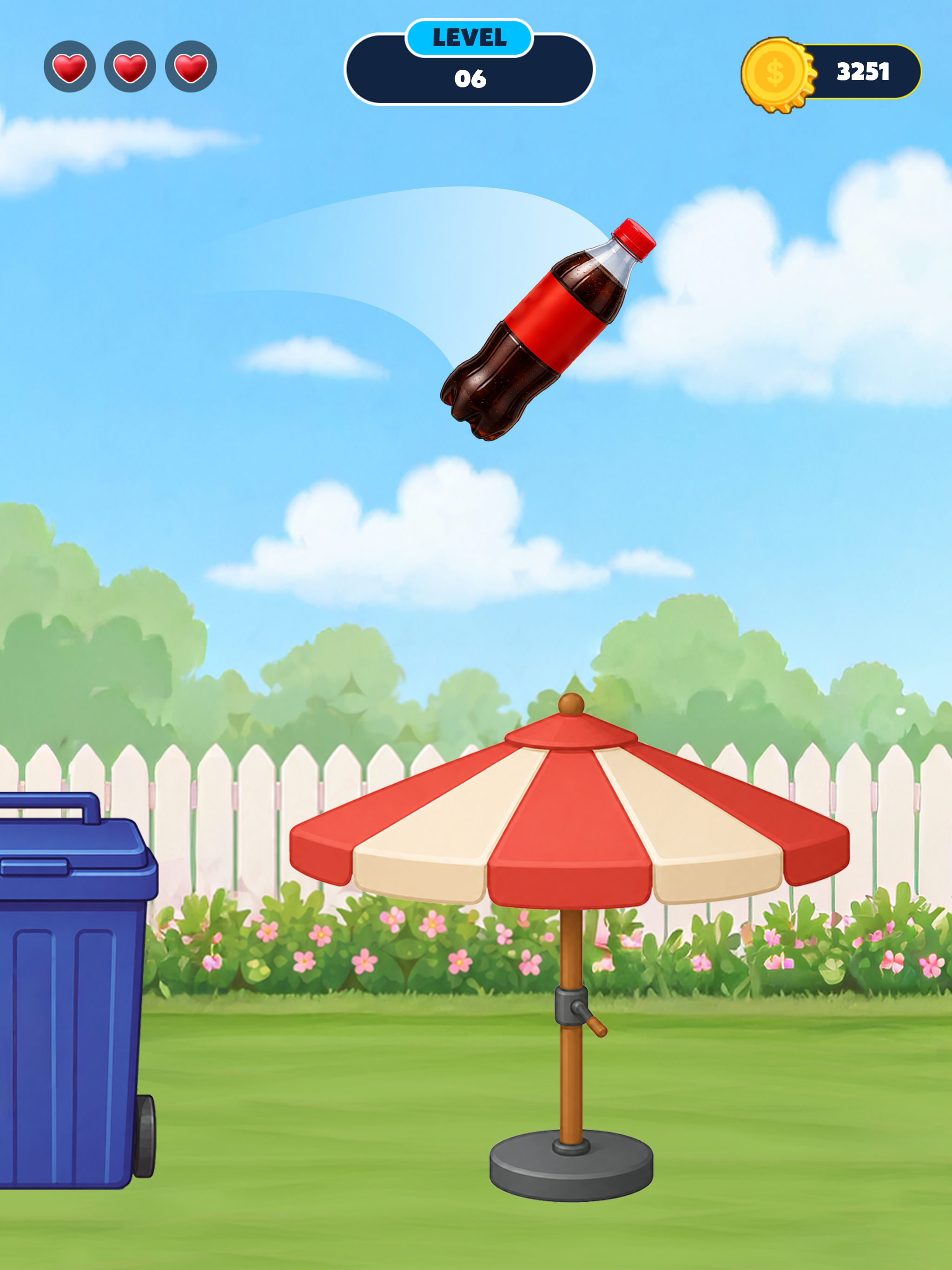 Bottle Bounce Flip Rush Game