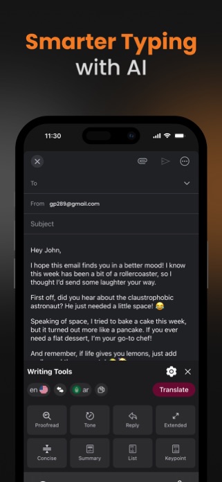 WriterPro: Ai Keyboard Screenshot 1 of 8