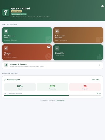 Quiz RT Rifiuti Albo Gestori iPad screenshot