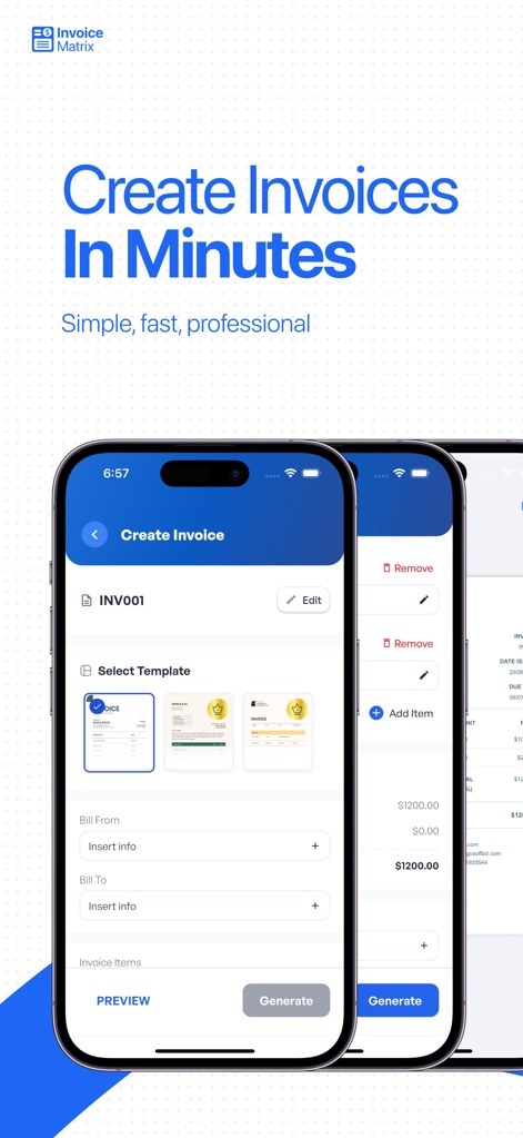 Invoice Matrix: PDF Invoices - Business App | MWM