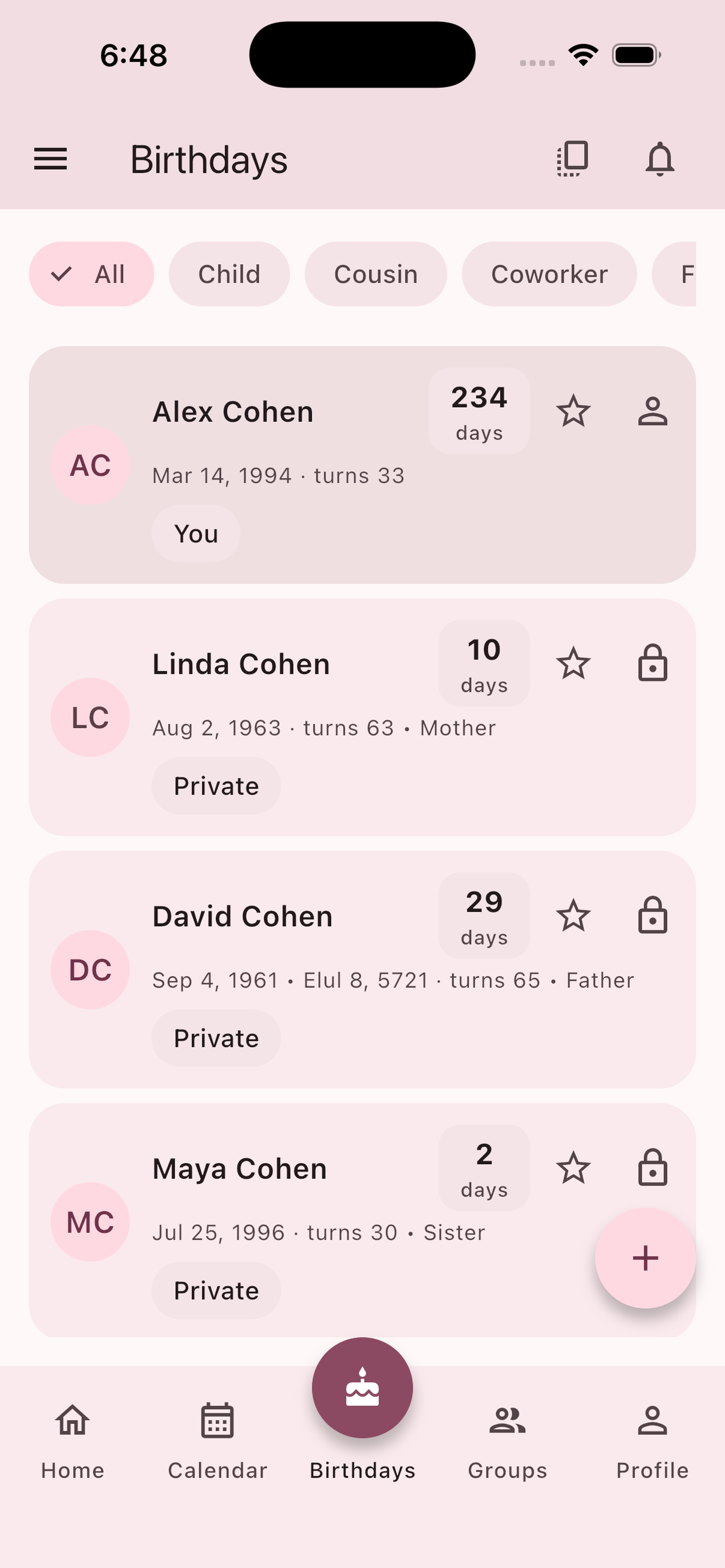Memento Birthdays screenshot 4
