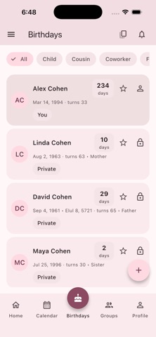 Memento Birthdays Screenshot 4 of 5