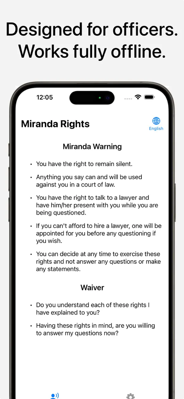 Screenshot #2 pour Miranda Rights
