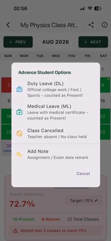 Daily Attendance Tracker App screenshot 6 of 7