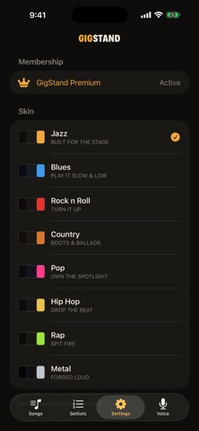 GigStand: Charts & Setlists iPhone screenshot