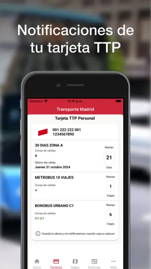 Captura de pantalla de Transporte Madrid Y TTP en iPhone 2