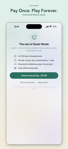 Quiet Words: Offline Puzzle iPhone screenshot