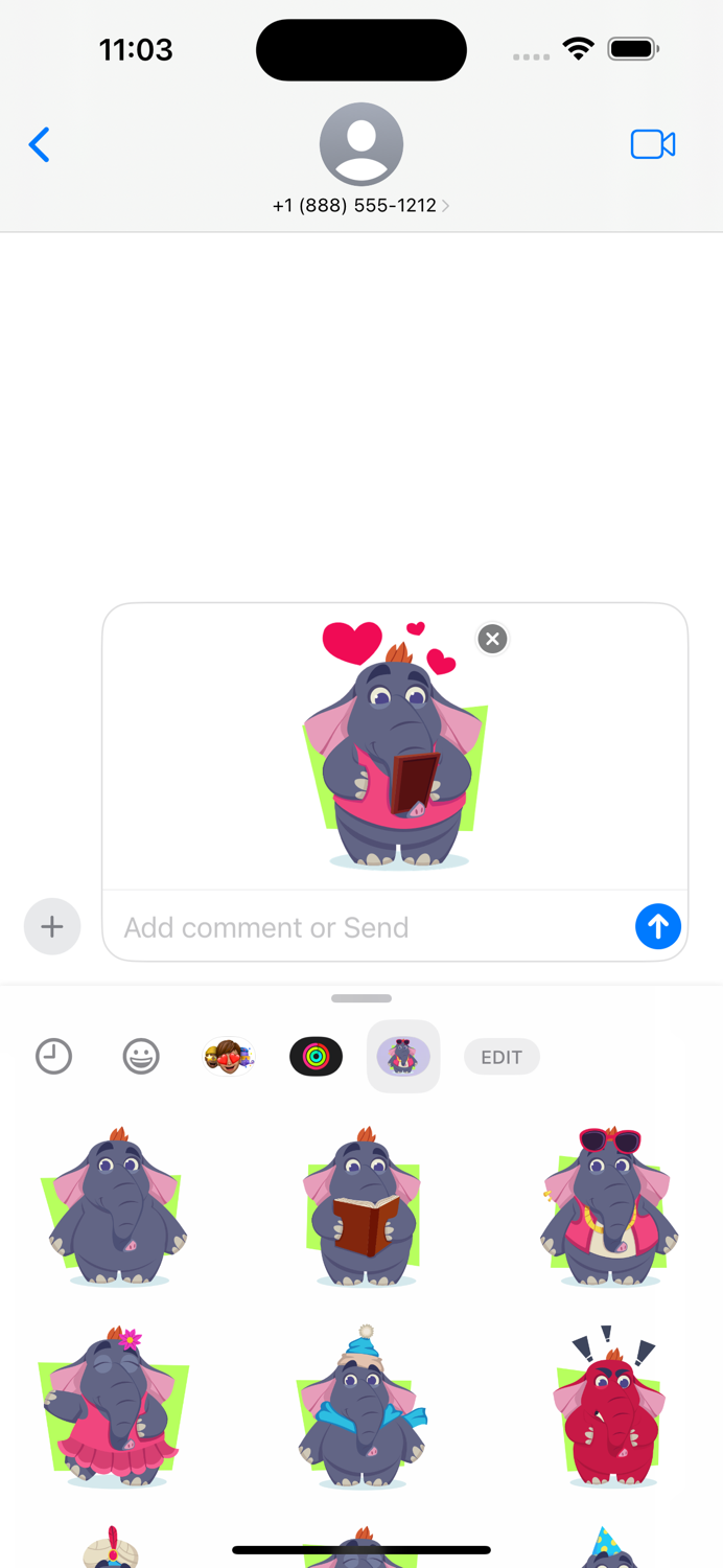 Cute Elephant - Stickers