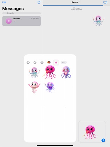 Sparkling Jellyfish Stickers iPad screenshot