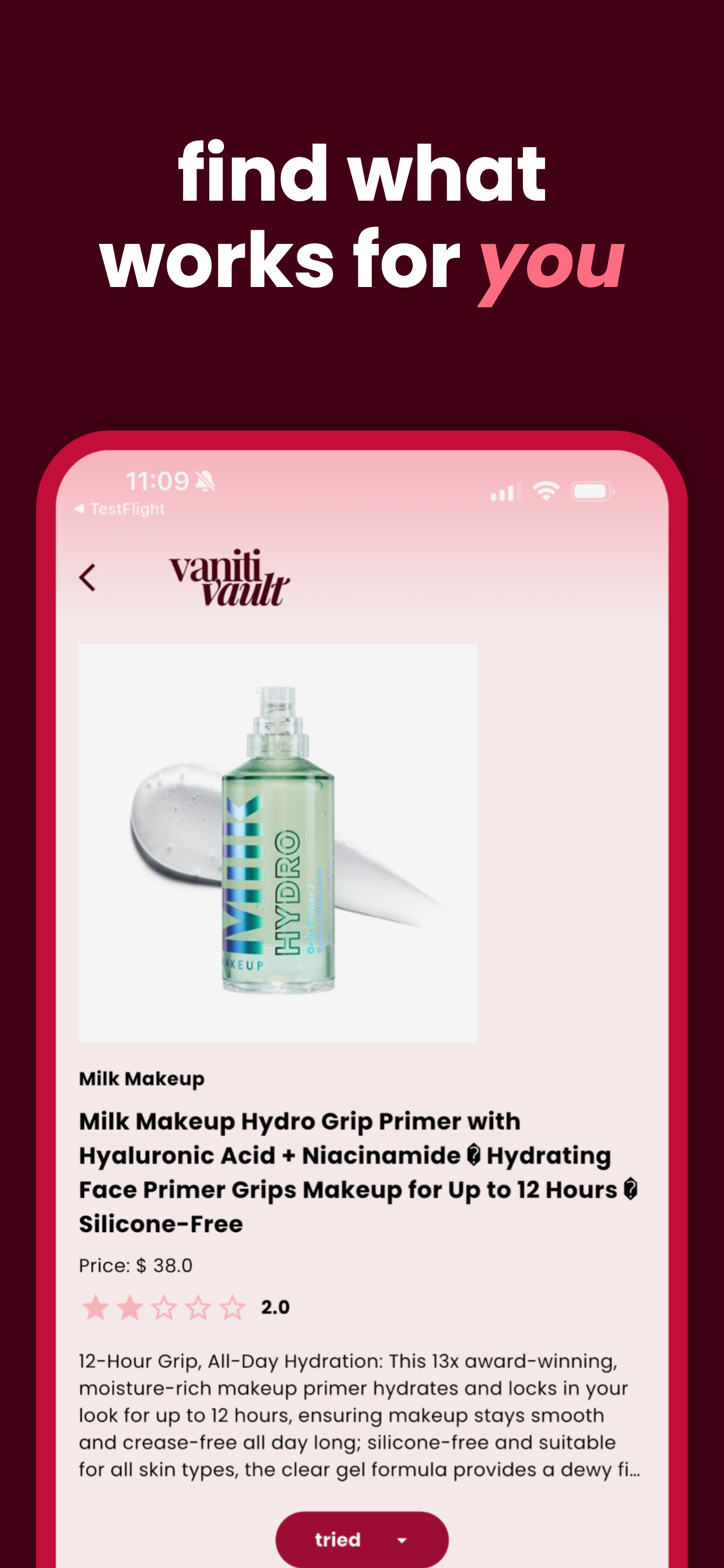 vaniti vault - beauty tracker