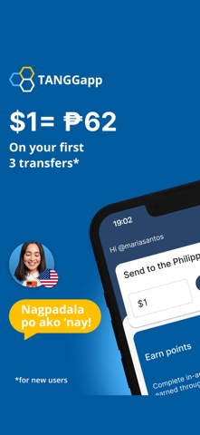 TANGGapp: Money Transfers app screenshot