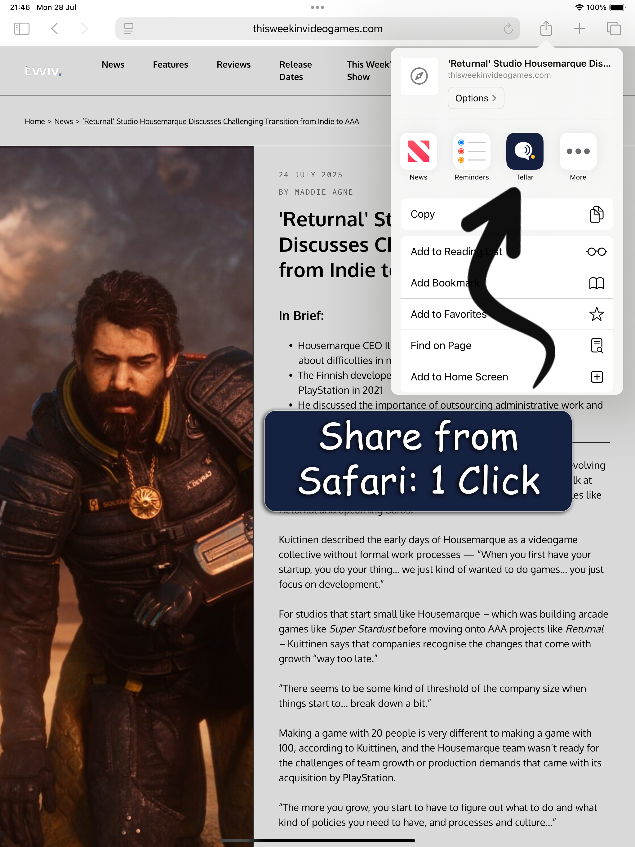 Tellar: Read Aloud Articles