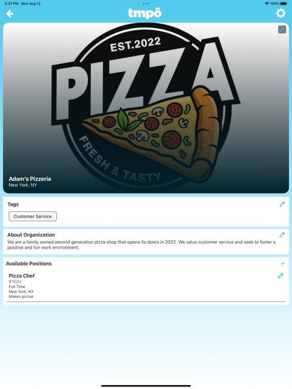tmpō iPad screenshot 6 - Business app