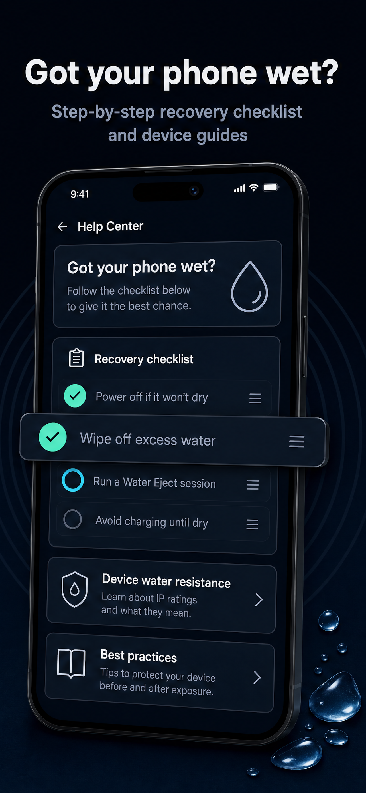 Water eject : clear speakers