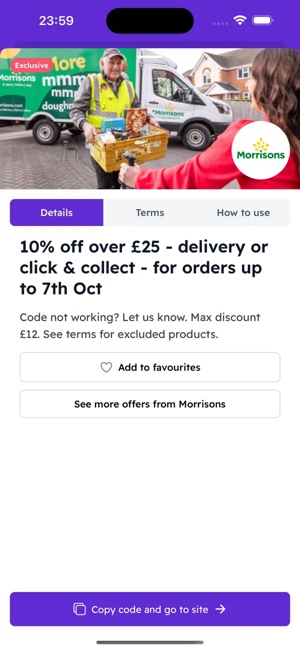 Purpl Discounts iOS app screenshot showing feature 3