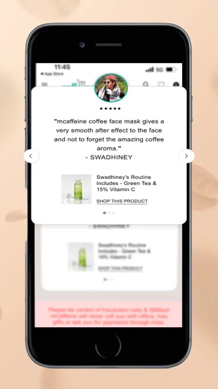 mCaffeine: Natural Skin Care screenshot 4 of 5