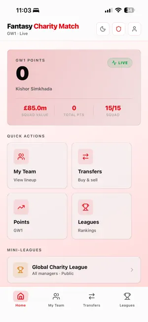 Fantasy Charity Match screenshot 3