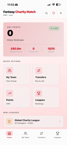 Fantasy Charity Match screenshot