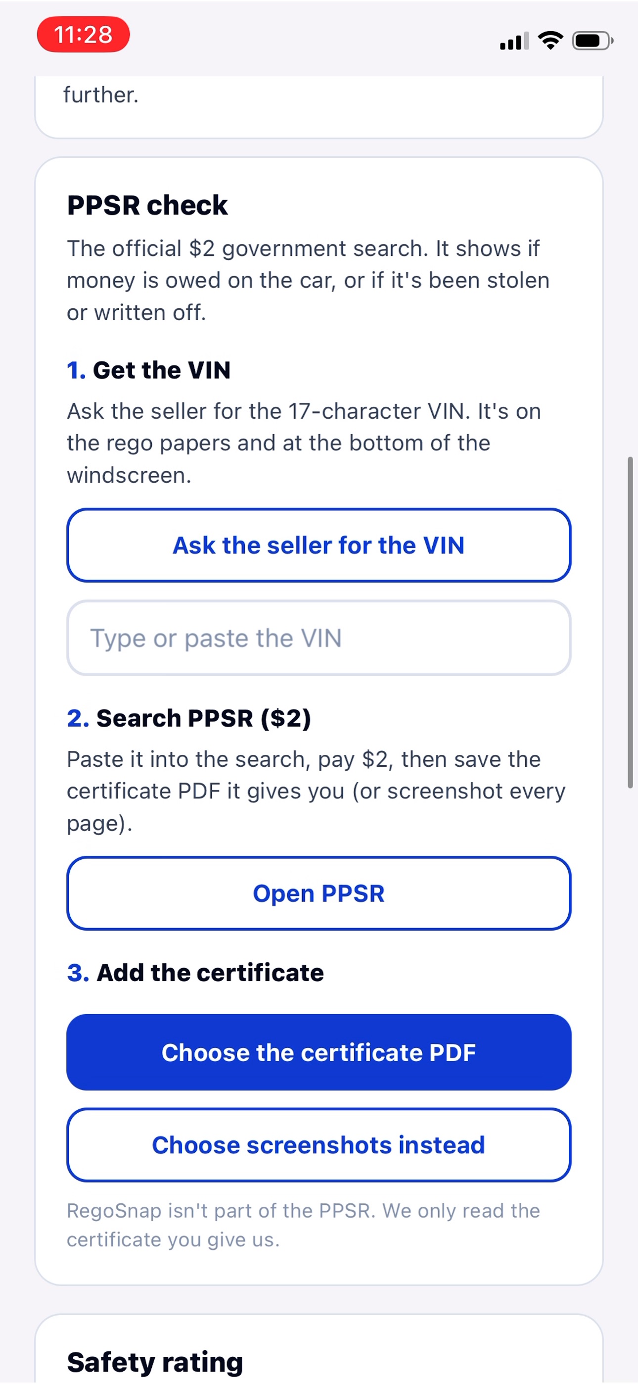 Screenshot 4 of RegoSnap: PPSR & Car Check