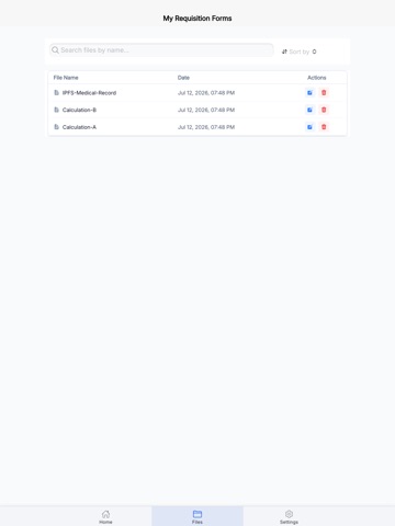 Requisition Statement iPad screenshot