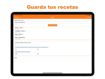 Calcular Costos Recetas iPad screenshot 2