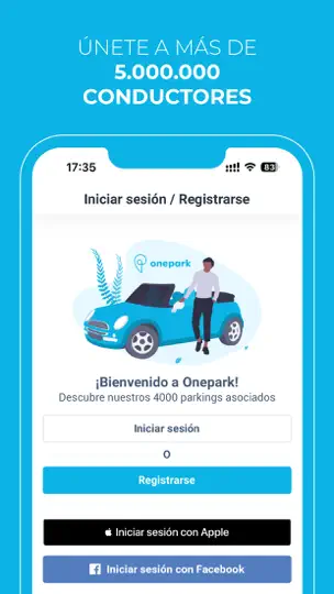 Captura de pantalla de Onepark, ¡Reserva Tu Parking! en iPhone 7
