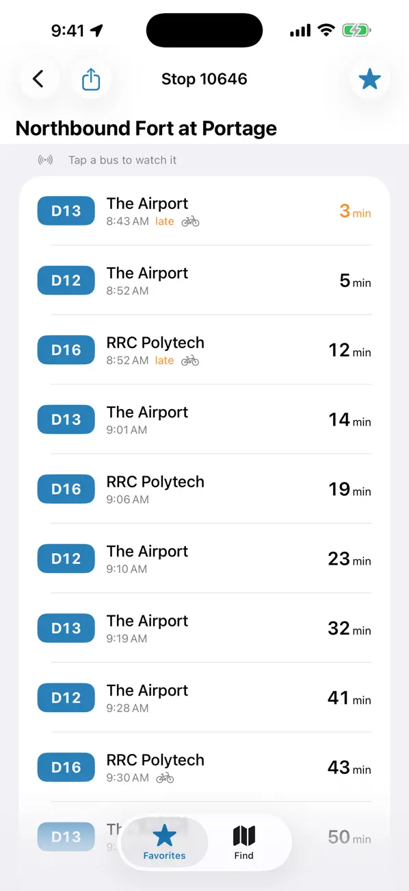 Screenshot #1 pour myBus Winnipeg - Live Transit