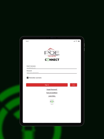 Poe Toyota Connect iPad screenshot