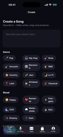 Pablo: AI Song & Music Maker iPhone screenshot