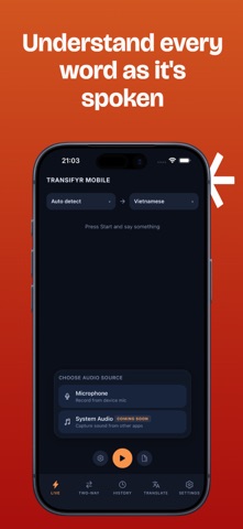 Transifyr: Real-Time Translate Screenshot 2 of 5