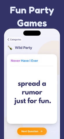 I Have Never - Fun Group Game iPhone screenshot