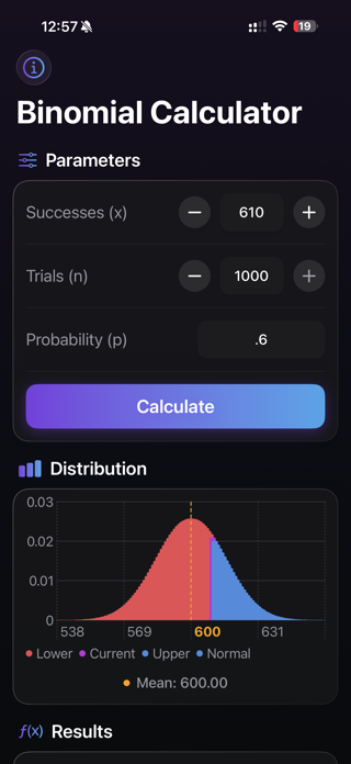 Binomial Calculator Screenshot 4 of 4