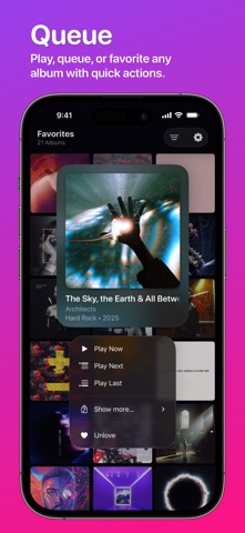 Albums: Find, Favorite, Play iPhone screenshot