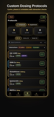 OnePin: TRT & Peptide Tracker iPhone screenshot