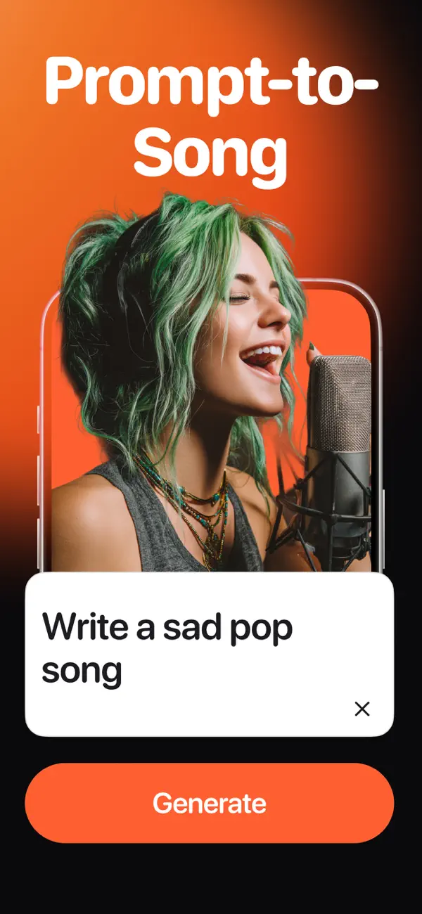Song Generator: AI Music Maker iOS app screenshot showing feature 2