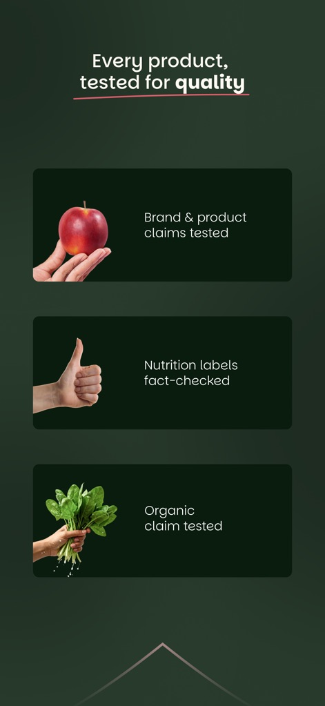 FirstClub: Quality in minutes - 本ツールは、ブランドや製品の品質テストの証拠、栄養表示の事実確認、そしてオーガニック認証の視覚的な説明を通じて、厳格な品質基準を提示しています。