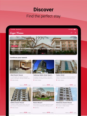 Lagerhomes.com iPad screenshot