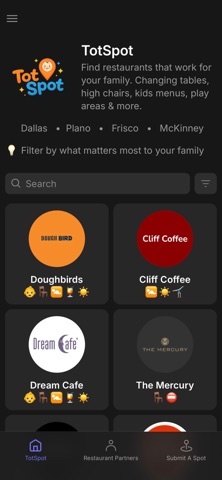 TotSpot: Kid-Friendly Dining Screenshot 1 of 5