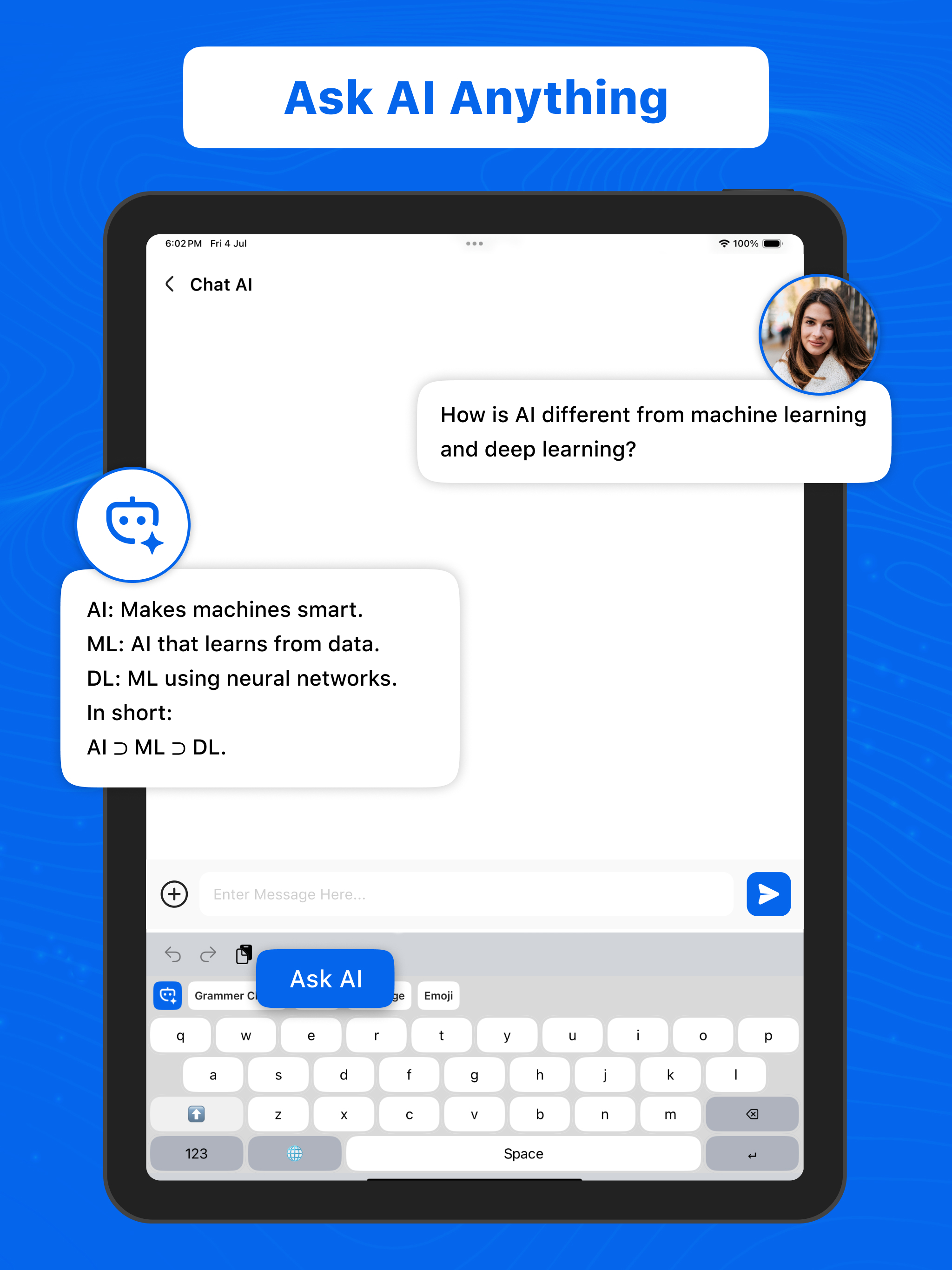 AI Keyboard - Chatbot, Grammar