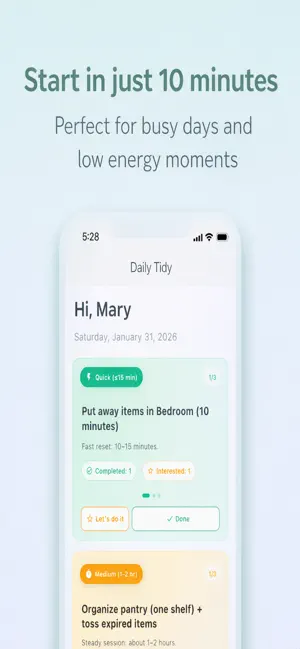 Daily Tidy: Simple Cleaning screenshot 1