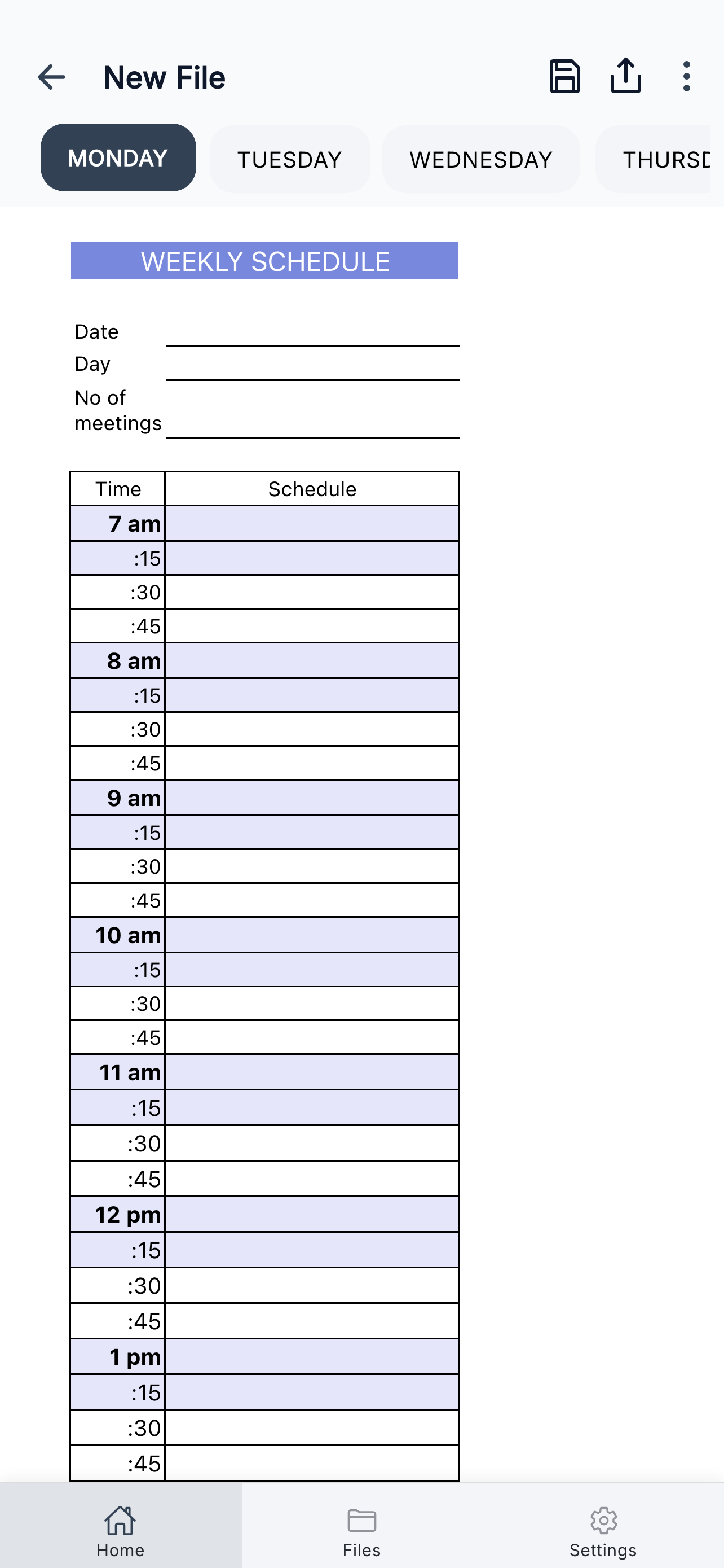 Week Schedule screenshot 2