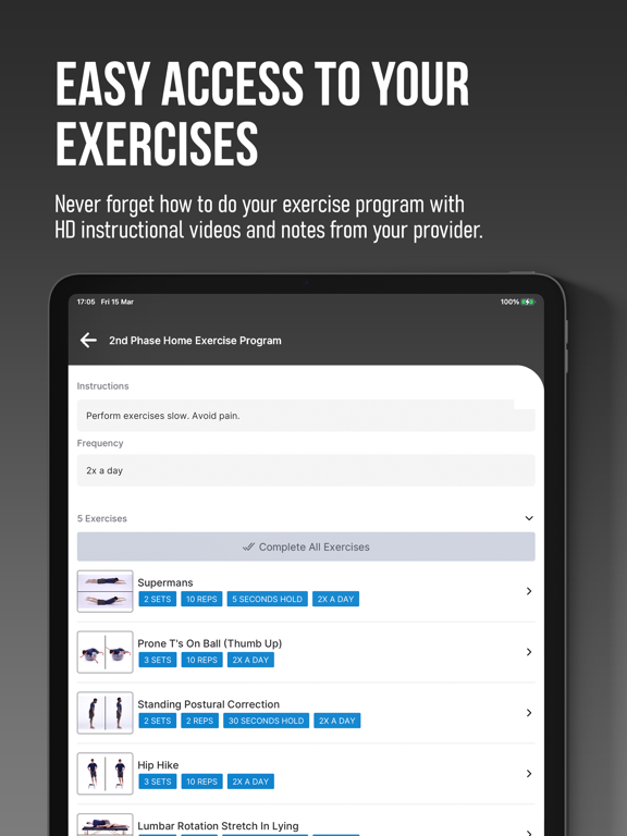 Velocity Physical Therapy iPad screenshot 1 - Health & Fitness app
