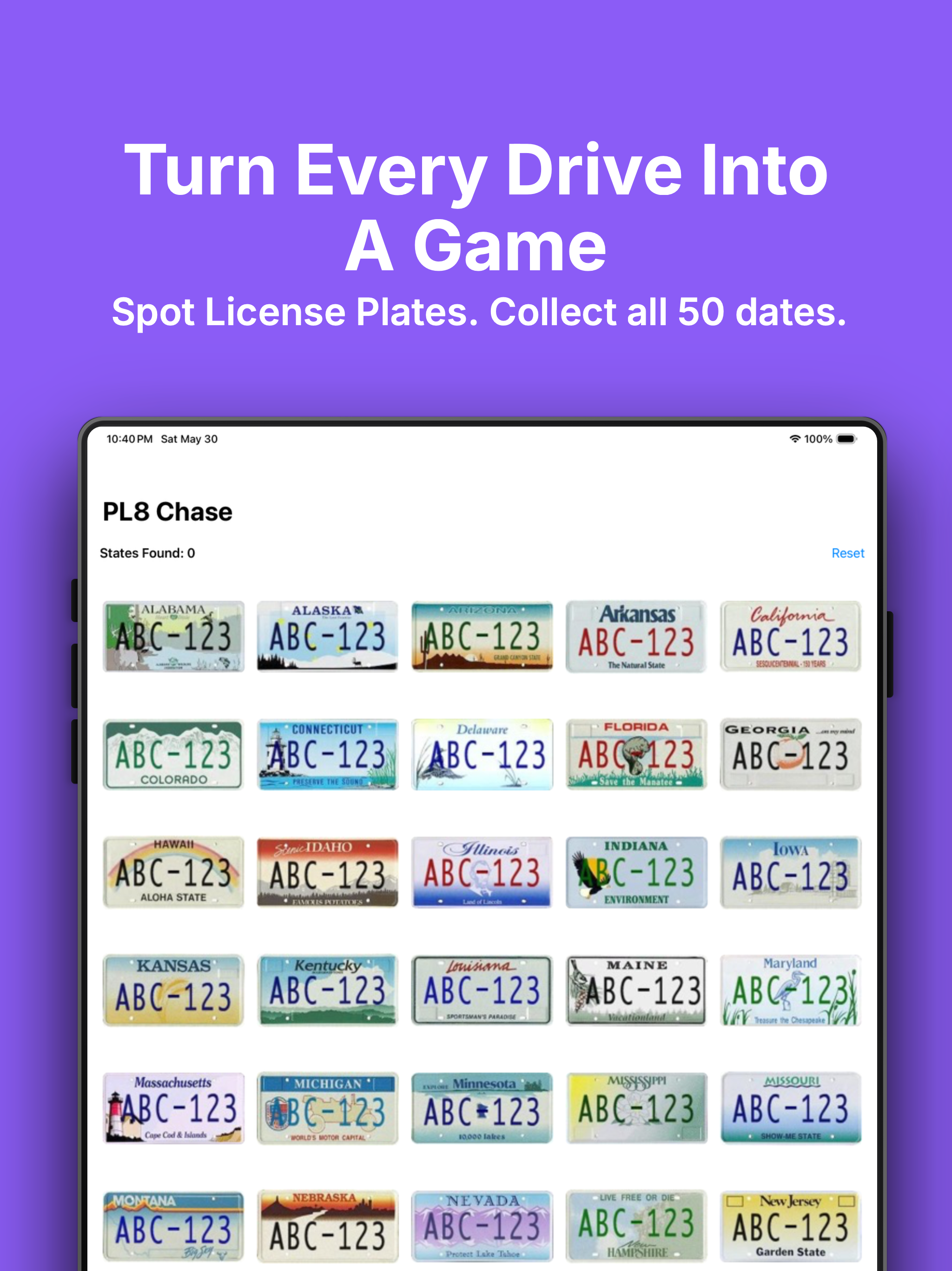 PL8 Chase: License Plate Game