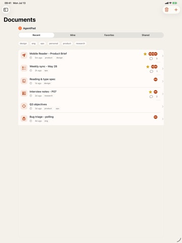 AgentPad iPad screenshot