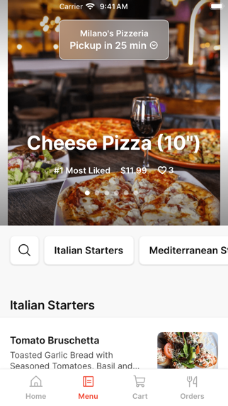 Milano's Pizzeria iPhone screenshot 2 - Food & Drink app