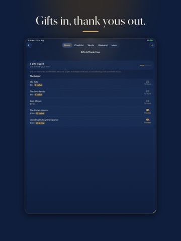 Bar Mitzvah Planner: Kvell iPad screenshot